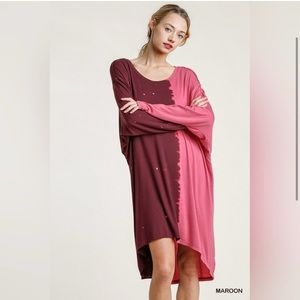 Umgee Maroon and Pink Women's Dress
